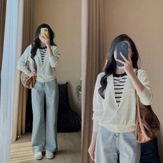 Áo len mongtogi nữ layer giả set liền thân HÀNG ĐẸP L1
