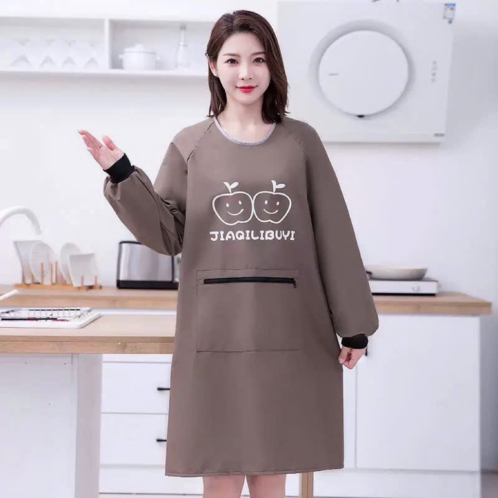 Áo khoác tạp dề chống nước chống dầu có tay mặc nhà bếp Hộ gia đình bảo hộ lao động cho nam và nữ