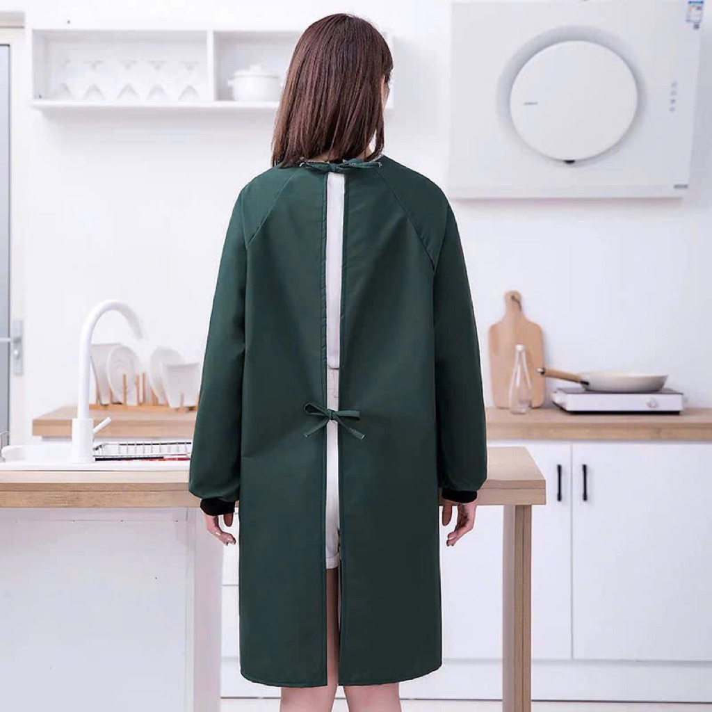 Áo khoác tạp dề chống nước chống dầu có tay mặc nhà bếp Hộ gia đình bảo hộ lao động cho nam và nữ