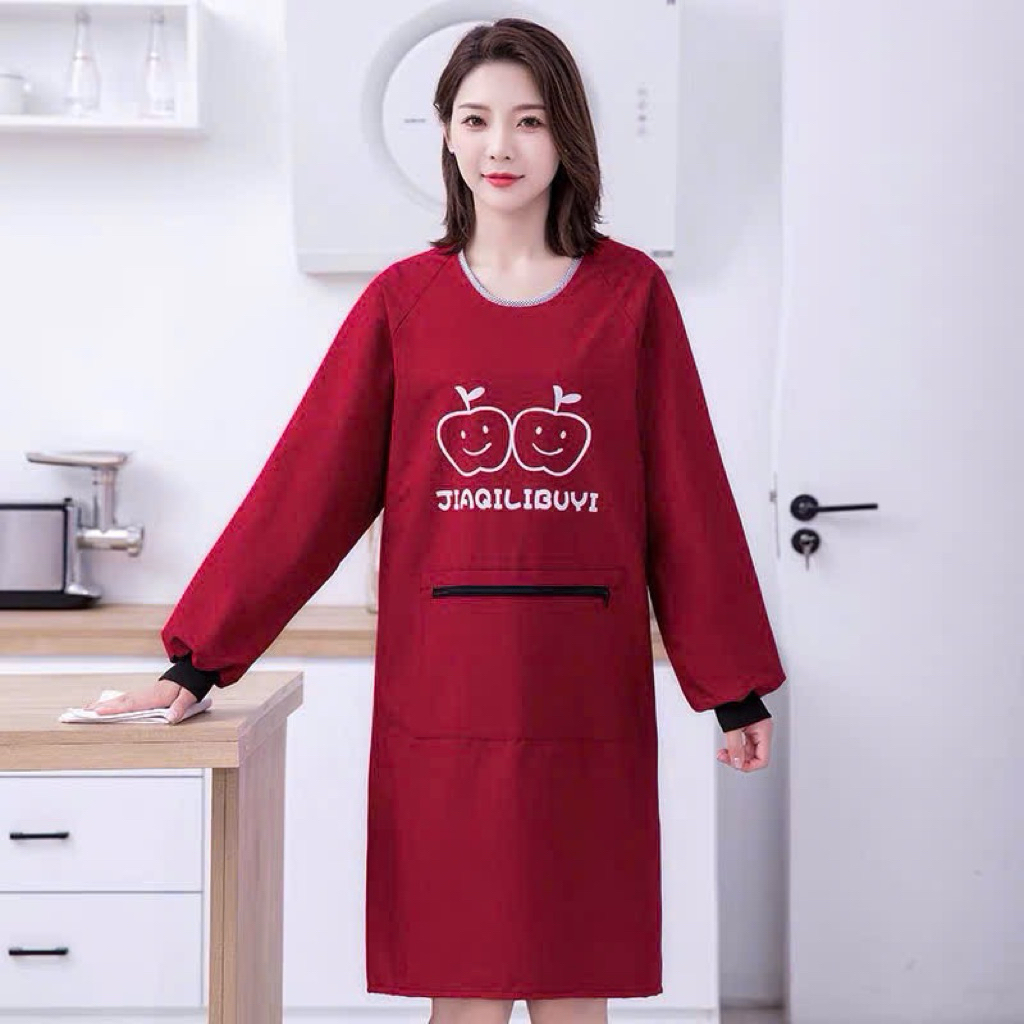 Áo khoác tạp dề chống nước chống dầu có tay mặc nhà bếp Hộ gia đình bảo hộ lao động cho nam và nữ