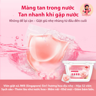 ✨ Viên Giặt Xả JWB 5in1 Hương Hoa Dịu Nhẹ – Hộp 52 Viên + Tặng Hộp Tẩy Lồng Giặt ✨