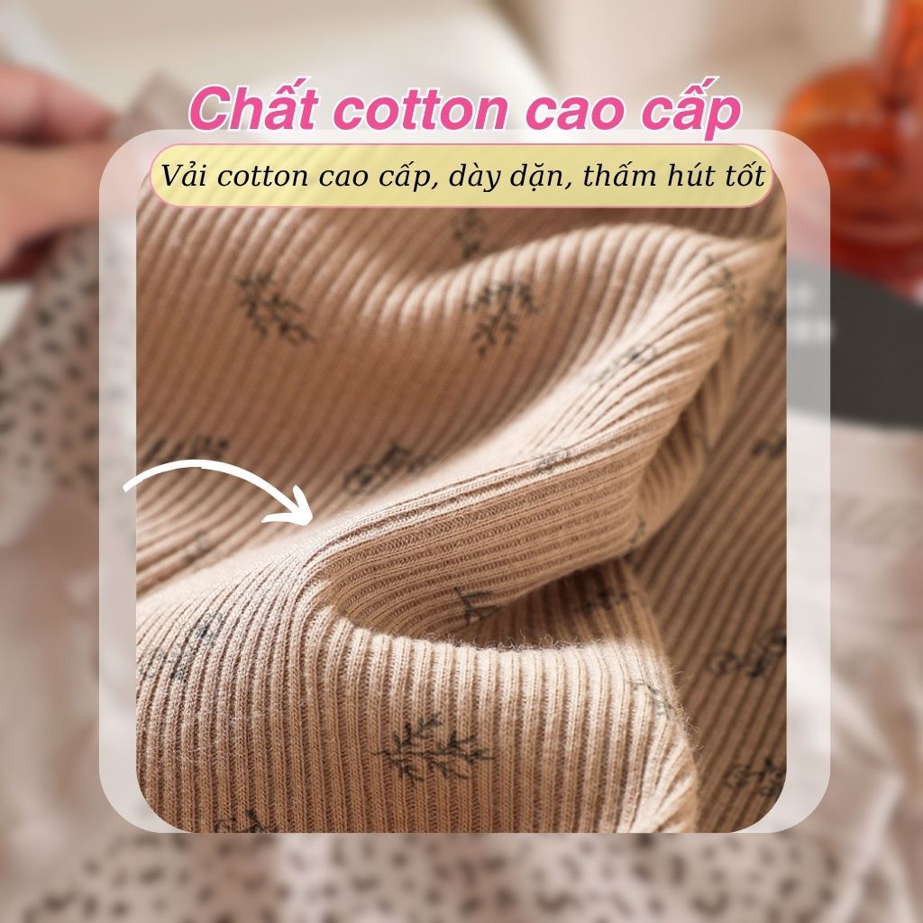 Quần lót nữ cotton thấm hút kháng khuẩn cạp cao gen bụng viền lượn sóng đính nơ xinh xắn LANIXA L758