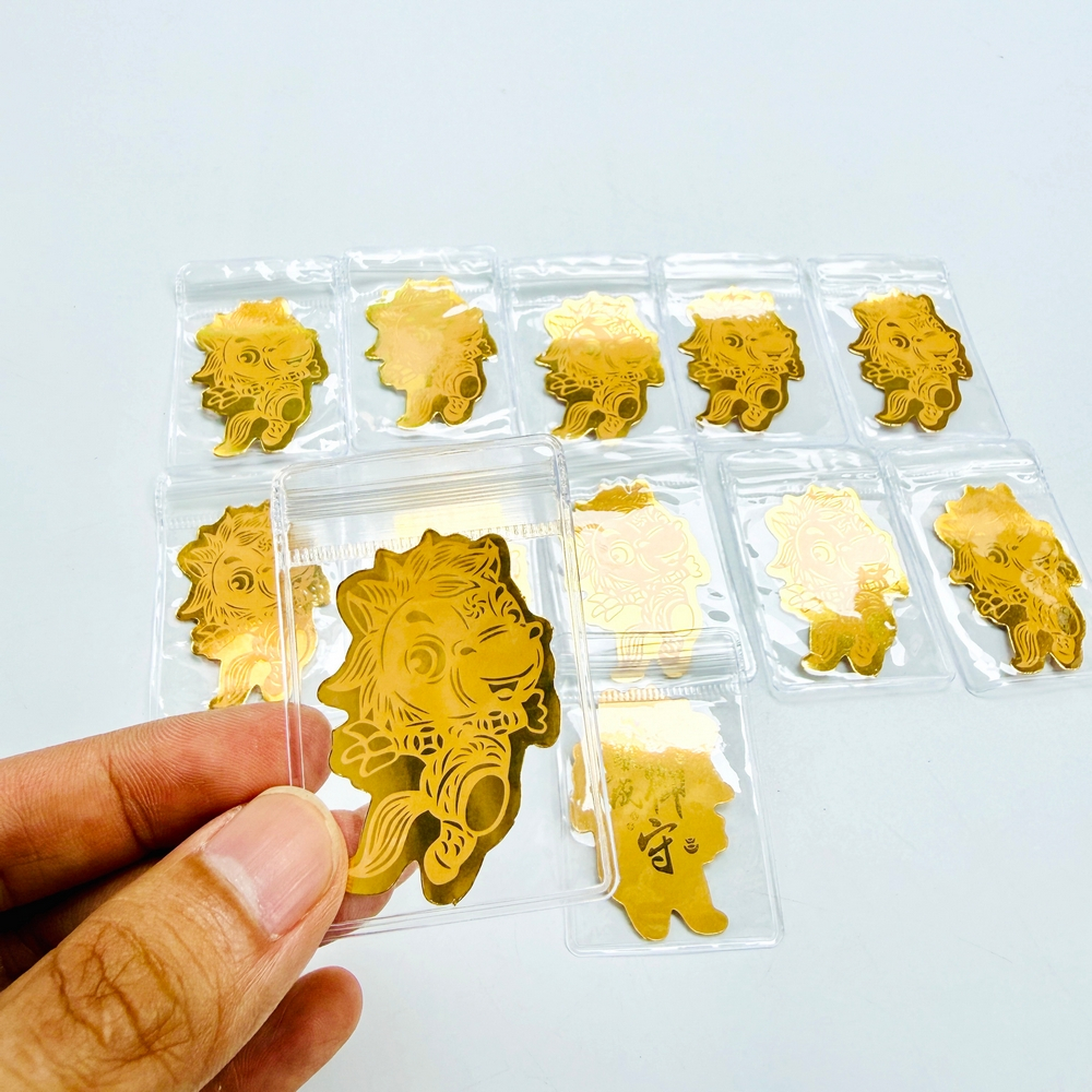 COMBO 10 Miếng Dán Phong Thủy NGỰA VÀNG THẦN TÀI mạ Vàng 24K Chiêu Tài Lộc