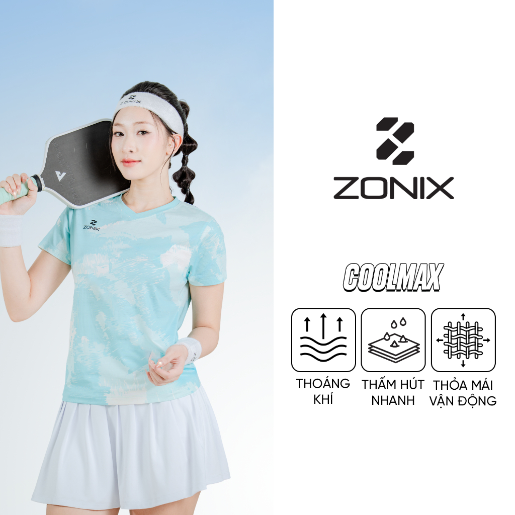 Áo t-shirt, áo phông thể thao nữ Pickleball, Tennis, Cầu Lông thoáng khí vượt trội chính hãng