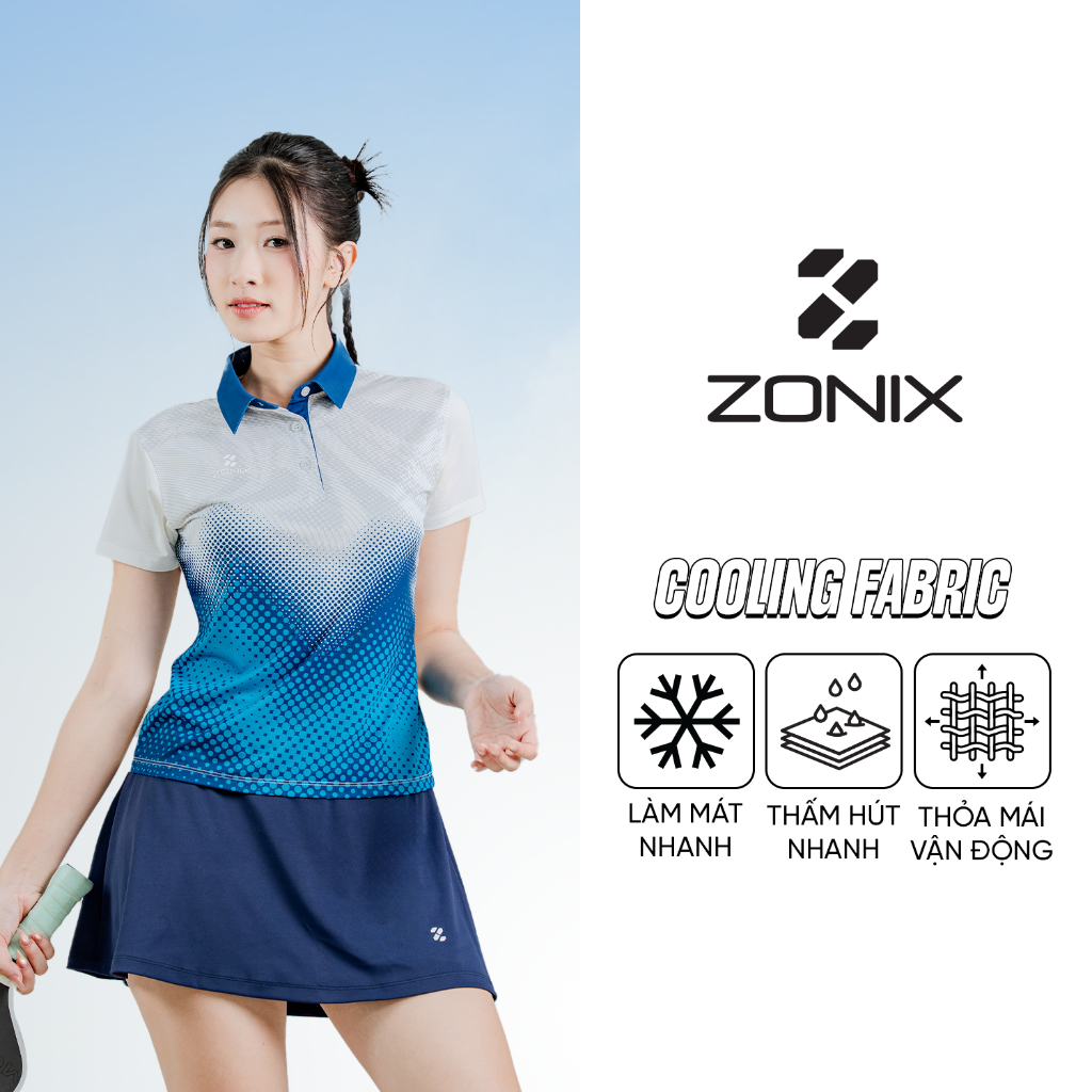 Áo polo nữ, áo có cổ nữ Cooling Fabric làm mát chủ động ZONIX -ZP09015