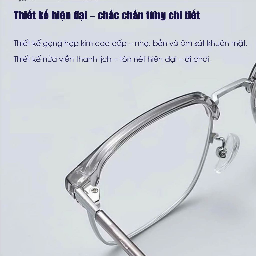 Gương Tiêu Chuẩn - Mắt Kính Đổi Màu Dưới Nắng Có Cậnam Nữ Thời Trang Chữ V Chống Uv Chống Ánh Sáng Xanh Mắt Kính Đổi Màu