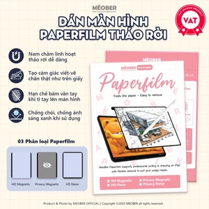 Dán màn hình Nhám iPad BerPaper Magnetic & Nano Paperfilm - Hỗ trợ viết vẽ như trên giấy by MèoBer