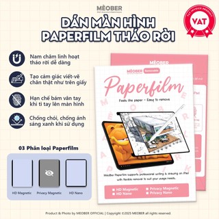 [Paperlike Tháo Rời] Dán màn hình Nhám iPad BerPaper Magnetic & Nano Paperfilm - Hỗ trợ viết vẽ như trên giấy by MèoBer