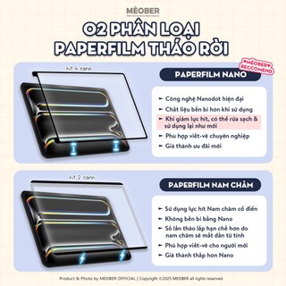 [Paperlike Tháo Rời] Dán màn hình Nhám iPad BerPaper Magnetic & Nano Paperfilm - Hỗ trợ viết vẽ như trên giấy by MèoBer