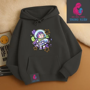 Hoodie Cho Bé Hình Phi Hành Gia Tím MBY, Vải Cotton Nỉ Mềm Mại Giữ Ấm, Kiểu Dáng Dễ Thương (M 296)