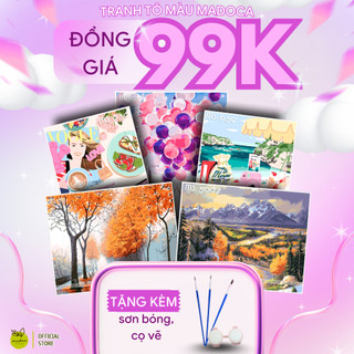 [ĐỒNG GIÁ 99K] Tranh tô màu theo số, tranh số hóa Madoca kích thước 40x50 căng khung đầy đủ phụ kiện