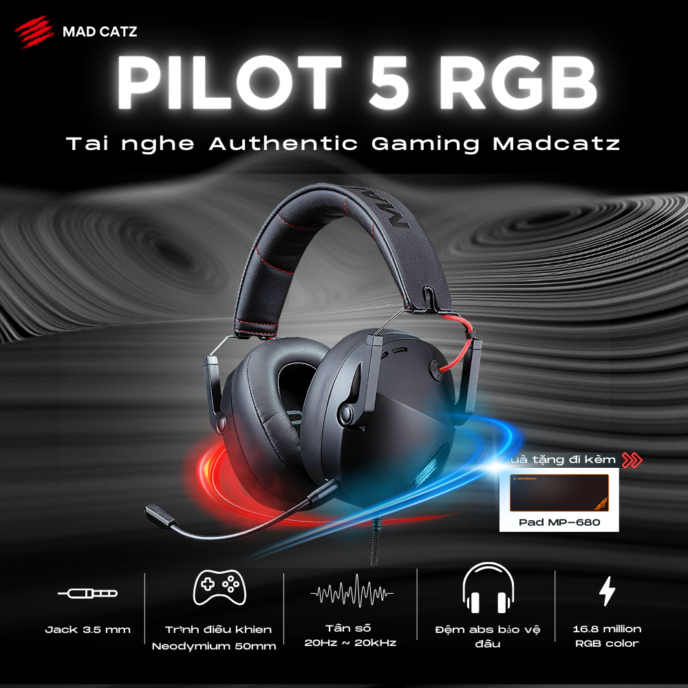 [CHÍNH HÃNG] Tai Nghe Mad Catz PILOT 5 RGB, Surround 7.1, Bass Mạnh, Âm ...