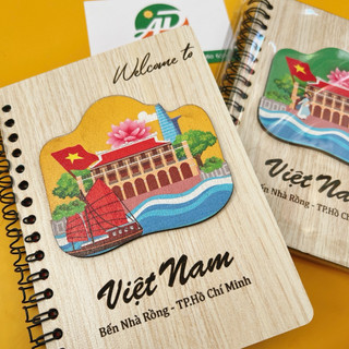 Sổ lưu niệm Việt Nam chất liệu Gỗ kích thước A6 - Vietnam Handmade Notebook