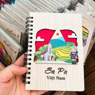 Sổ lưu niệm Việt Nam chất liệu Gỗ kích thước A6 - Vietnam Handmade Notebook