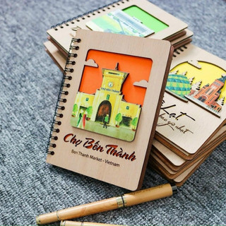 Sổ lưu niệm Việt Nam chất liệu Gỗ kích thước A6 - Vietnam Handmade Notebook