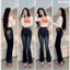 Quần jeans Nữ, Quần Bò nữ Ống Loe Dài lưng Cao thêu Túi nâng mông co giãn