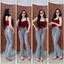 Quần jeans Nữ, Quần Bò nữ Ống Loe Dài lưng Cao thêu Túi nâng mông co giãn