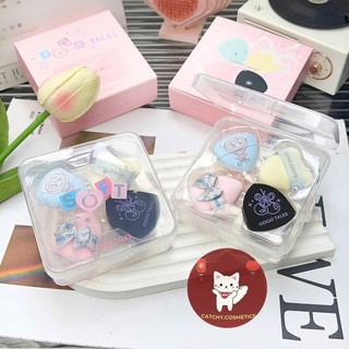 [GOGO TALES] Set 4 Bông Mút Mini GOGO TALES Vỏ Hồng Cute, Fingertip Cloud Puff (GT809)