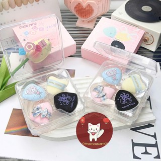 [GOGO TALES] Set 4 Bông Mút Mini GOGO TALES Vỏ Hồng Cute, Fingertip Cloud Puff (GT809)