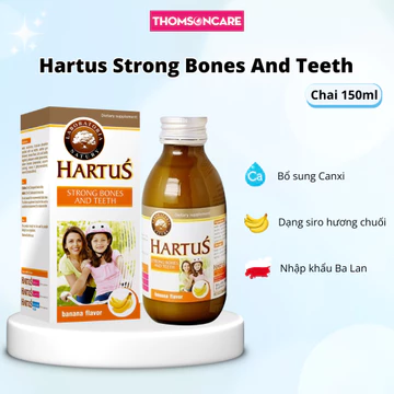 (DATE T4.2027) Hartus Canxi - Bổ sung Canxi sinh học vị chuối cho bé, Giúp hấp thu Canxi tối đa nhờ công nghệ Lypocal