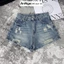 Quần short jean nữ lưng cao form ống rộng hack dáng, chất vải jean không giãn Anngo - AT549