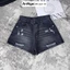 Quần short jean nữ lưng cao form ống rộng rách nhẹ cá tính, chất vải jean không giãn Anngo - AT550