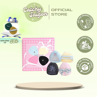 [GOGO TALES] Set 4 Bông Mút Mini GOGO TALES Vỏ Hồng Cute, Fingertip Cloud Puff (GT809)