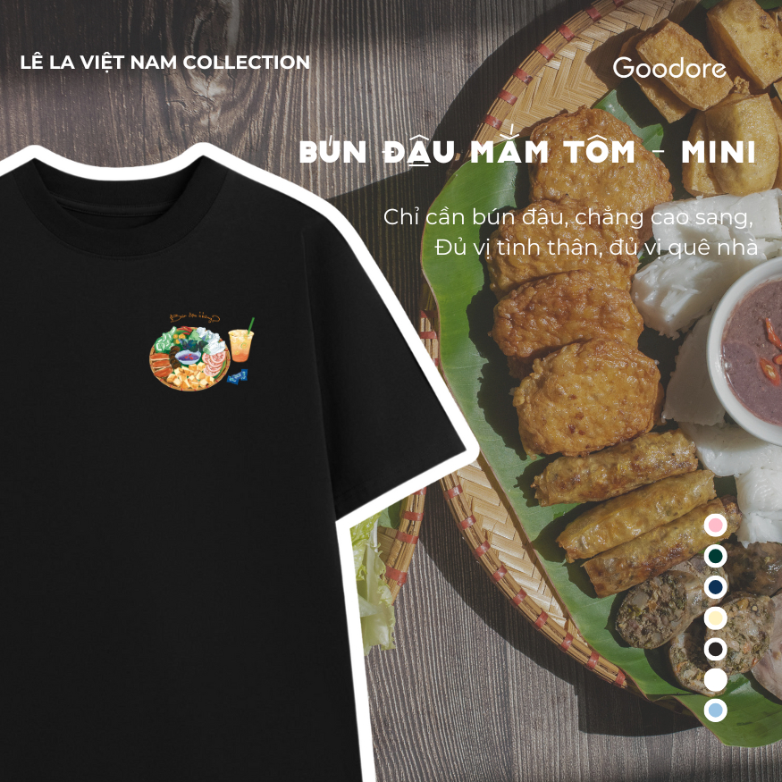Áo thun Oversize cotton unisex nam nữ Goodore Bún đậu mini thoáng mát năng động thiết kế độc đáo