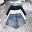 Quần short jean nữ lưng cao form ống rộng rách nhẹ cá tính, chất vải jean không giãn Anngo - AT550