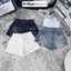 Quần short jean nữ lưng cao form ống rộng rách nhẹ cá tính, chất vải jean không giãn Anngo - AT550
