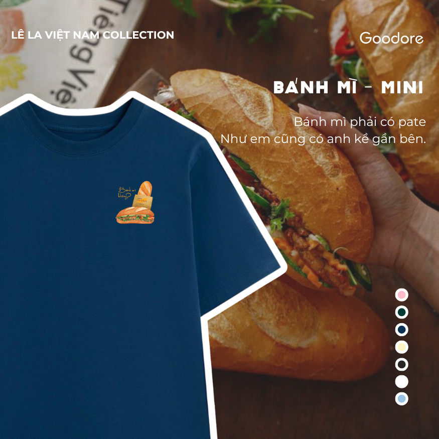 Áo thun Oversize cotton unisex nam nữ Goodore Bánh mỳ mini thoáng mát năng động thiết kế độc đáo