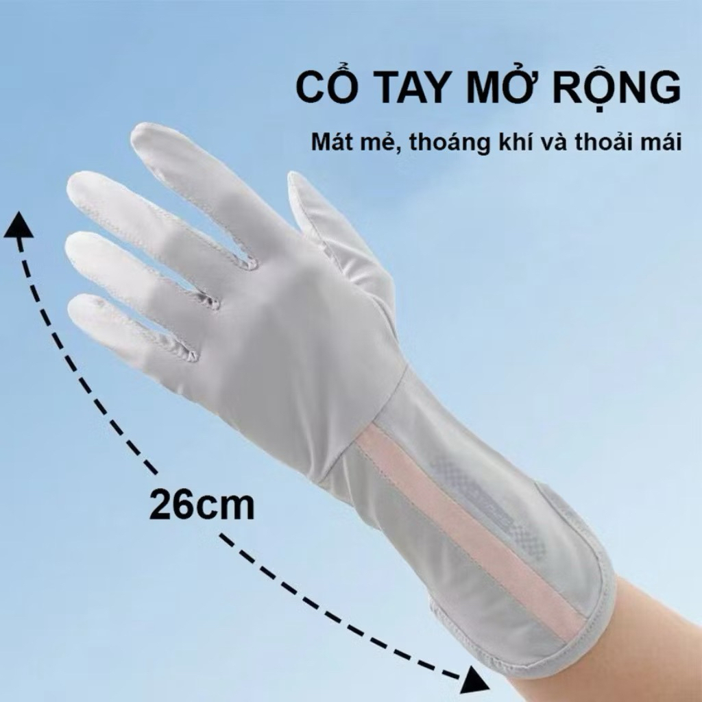 găng tay chống nắng. Chống Tia UV Hở Ngón Chống Trượt Bao Kín Tay Thoáng Khí Lái Xe