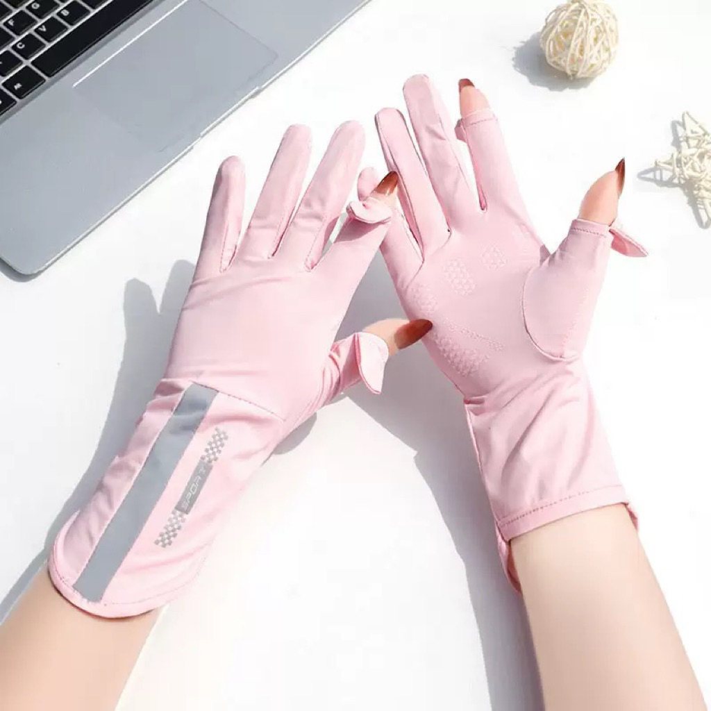 găng tay chống nắng. Chống Tia UV Hở Ngón Chống Trượt Bao Kín Tay Thoáng Khí Lái Xe