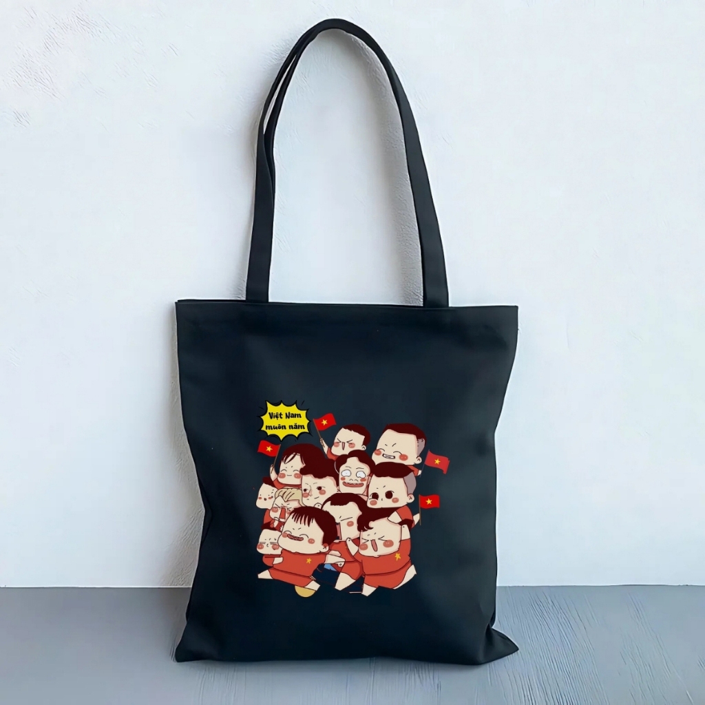 Túi tote có khóa Tự hào tôi là người Việt Nam nhiều mẫu hottrend Túi vải bố vải canvas du lịch đi chơi 35x40cm tota0263
