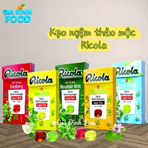 Kẹo Ngậm Ho Thảo Mộc Ricola không đường đủ 7 hương vị - Bí Quyết Chăm Sóc Cổ Họng Khỏe Mạnh