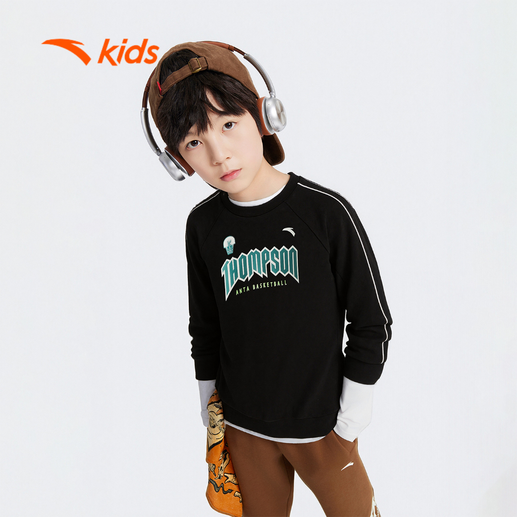 Áo Khoác Sweater Bóng Rổ Bé Trai ANTA Kids 3525D1706 Logo Klay Thompson