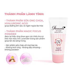 [VHL] Gel chống nắng dưỡng sáng da Naris Parasola UV Cut Gel SPF50+/PA++++ 90gr