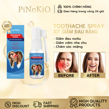 Laniska Xịt giảm đau răng Hỗ trợ giảm đau răng Giảm đau nướu và viêm Cho viêm nha chu Chăm sóc miệng