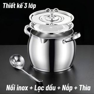 Âu Inox 304 Có Nắp Đậy Kín Size 1L & 4L – Tay Cầm Tiện Dụng, Bảo Quản Dầu Mỡ & Thực Phẩm An Toàn
