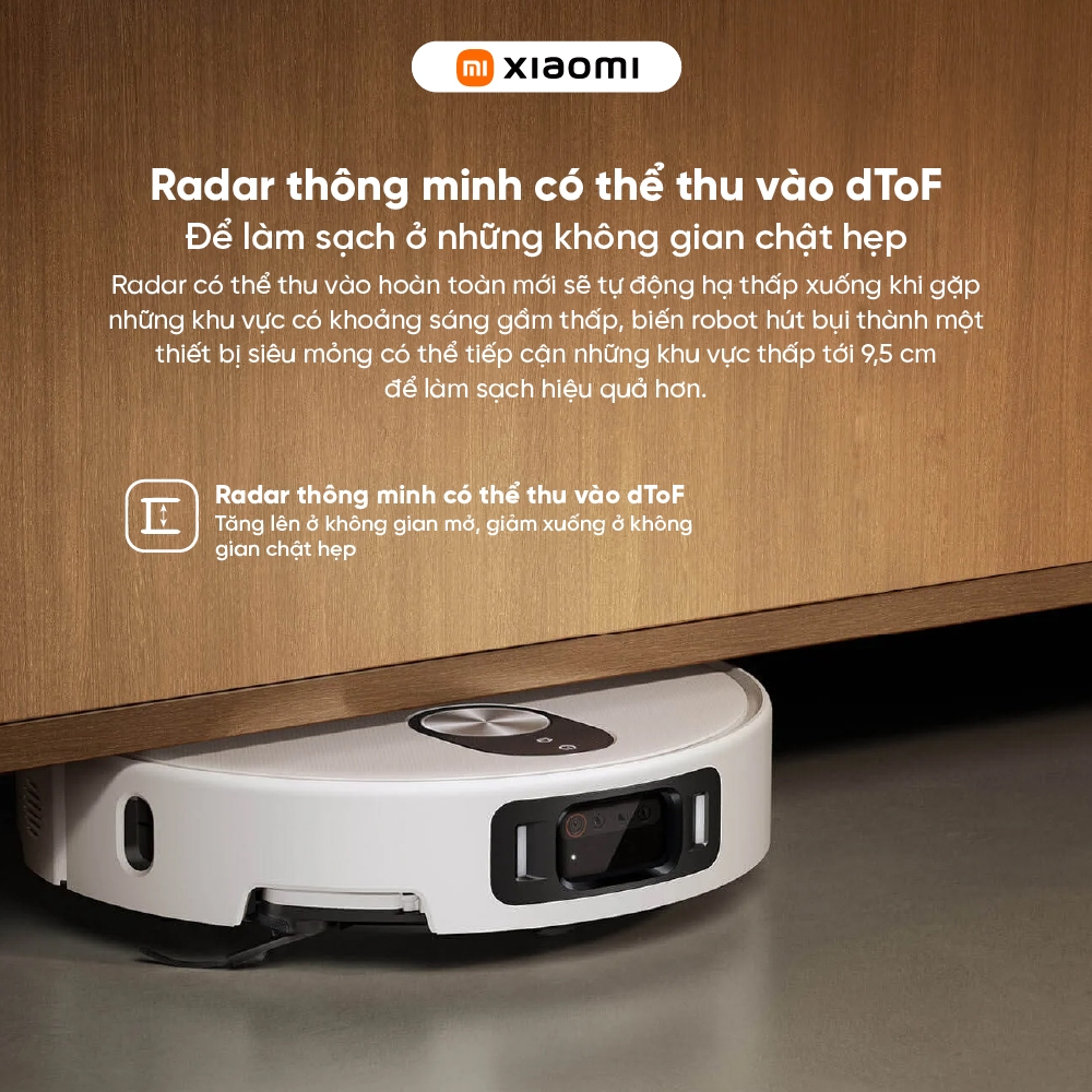 Robot hút bụi lau nhà Xiaomi Vacuum 5 Pro - Lực hút 20000Pa - AI + Camera 3D chủ động - Dọn dẹp lên đến 140 phút