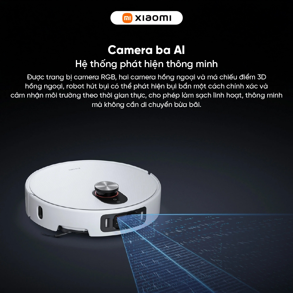 Robot hút bụi lau nhà Xiaomi Vacuum 5 Pro - Lực hút 20000Pa - AI + Camera 3D chủ động - Dọn dẹp lên đến 140 phút