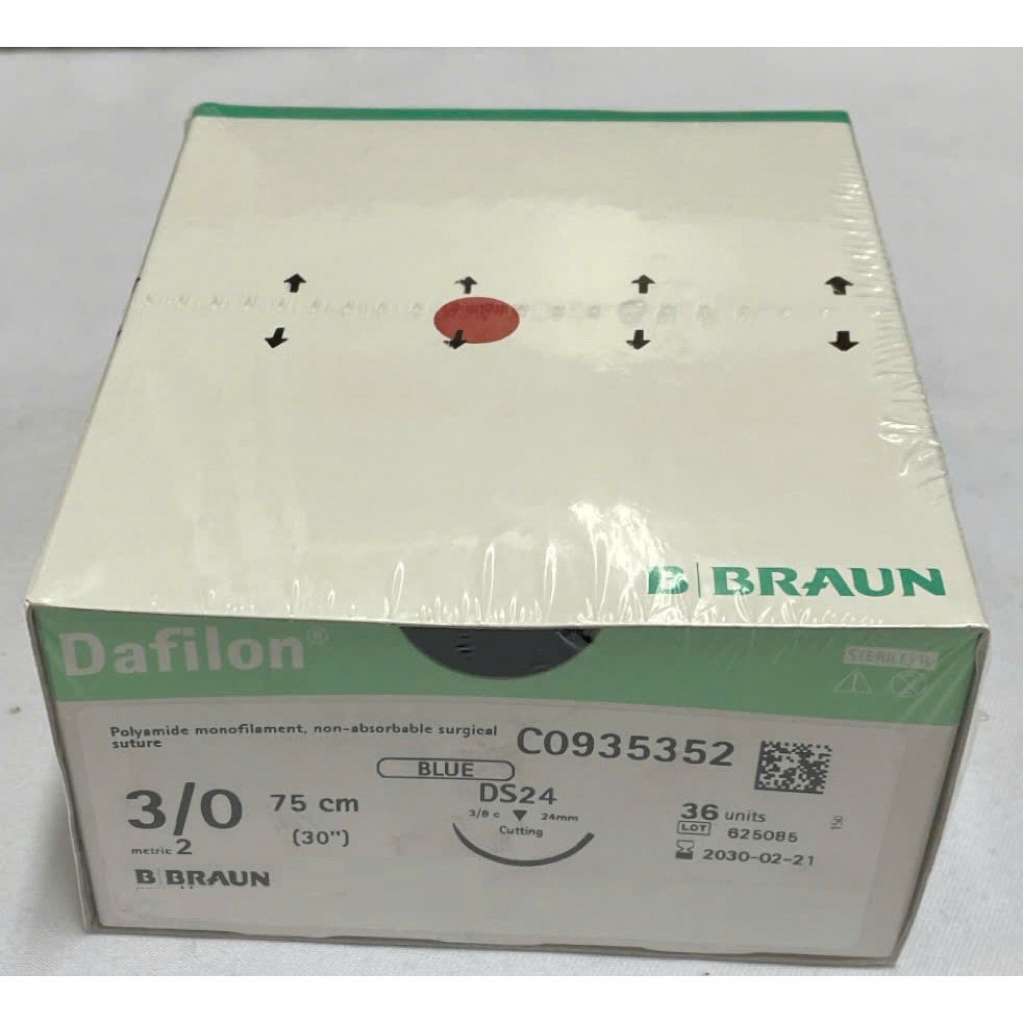 Hộp 36 tép Chỉ Dafilon 3.0, Chỉ phẫu thuật dafilon 3/0. Có bán lẻ