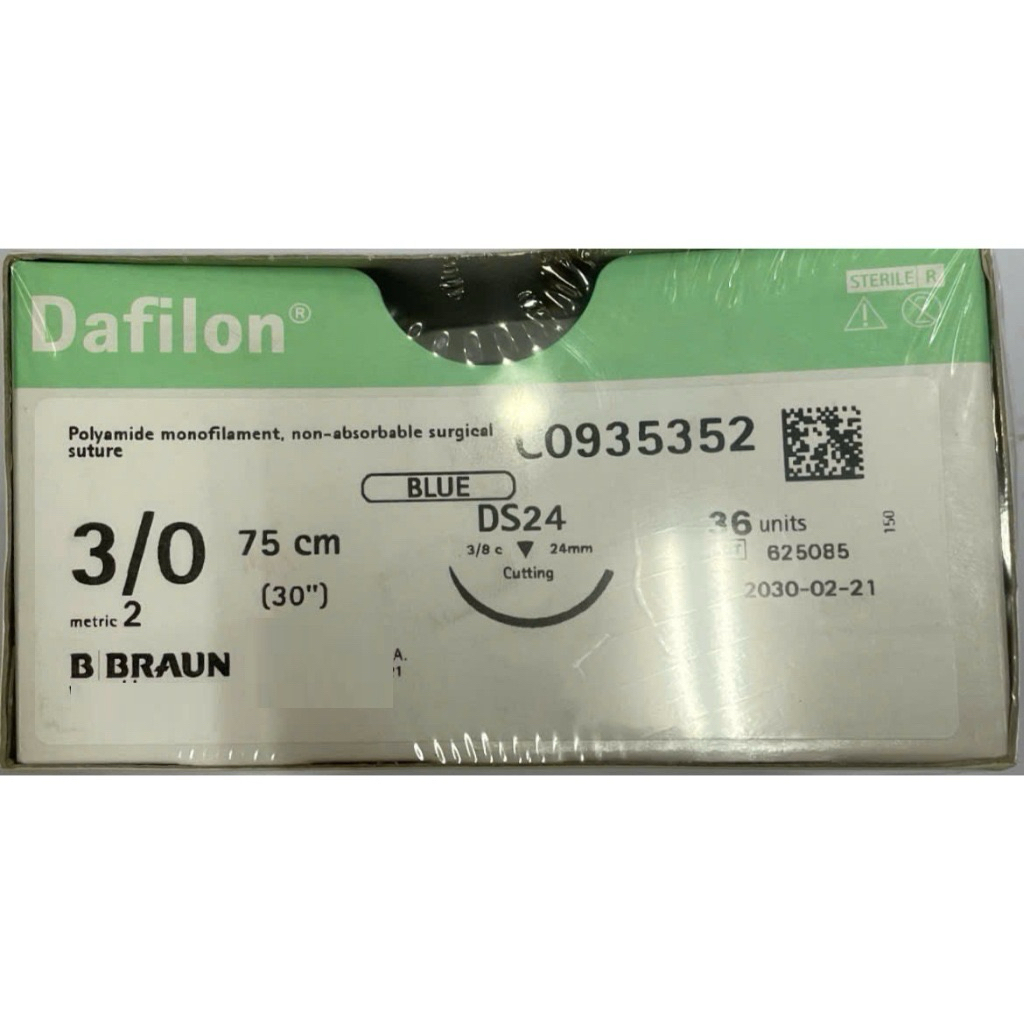 Hộp 36 tép Chỉ Dafilon 3.0, Chỉ phẫu thuật dafilon 3/0. Có bán lẻ