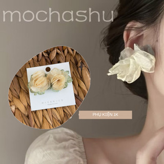[HỎA TỐC] Bông Tai Hoa Vải Voan Vibe Tiểu Thư T17