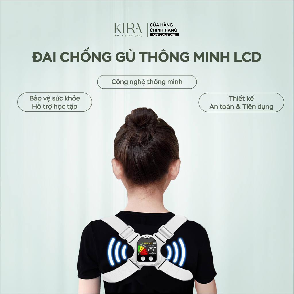 Đai chống gù lưng LCD thông minh – Nhắc nhở tư thế học đúng, ngừa cận thị, bảo vệ cột sống cho trẻ em