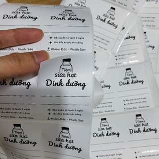 ROTI | 100 Tem cà phê, trà sữa không thấm nước 100%, phù hợp ly chai nhỏ 200ml - 330ml, tem 5x3,5cm