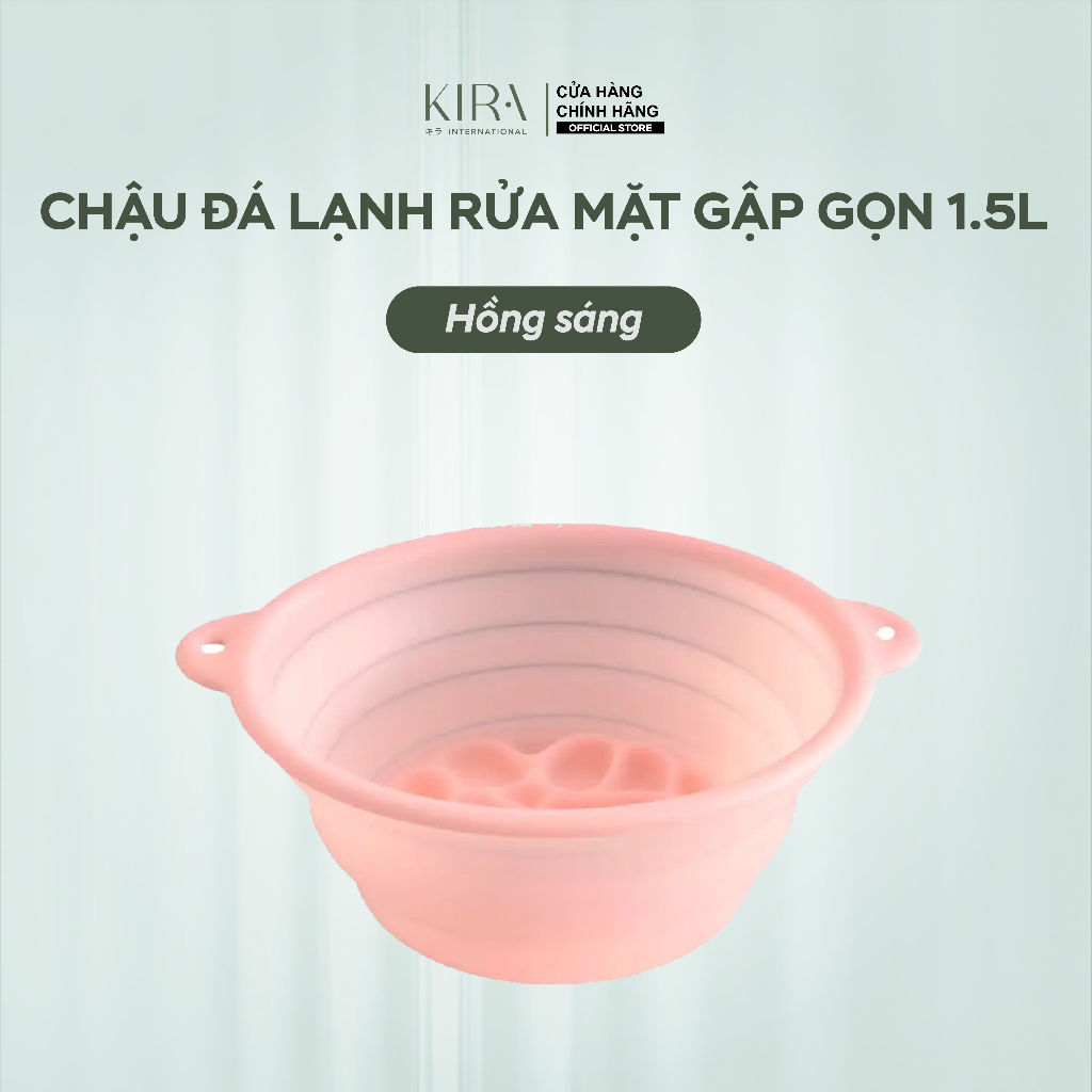 Chậu Đá Lạnh Rửa Mặt Gập Gọn Silicone 1.5L – Dụng Cụ Ngâm Mặt Ice Basin Skin Reviver giúp săn chắc da