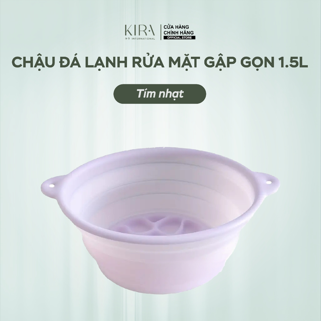 Chậu Đá Lạnh Rửa Mặt Gập Gọn Silicone 1.5L – Dụng Cụ Ngâm Mặt Ice Basin Skin Reviver giúp săn chắc da