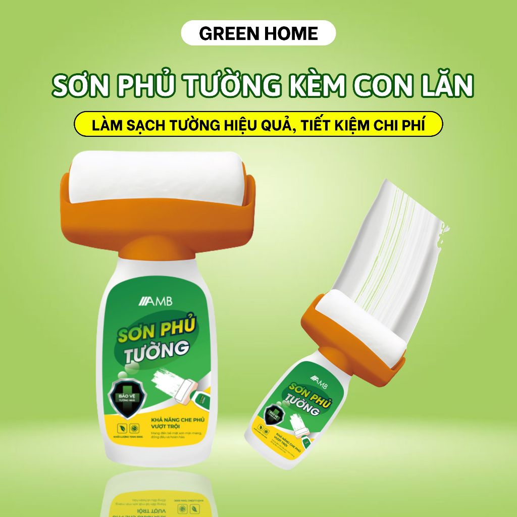 Sơn tường AMB kèm con lăn 500g, Sơn sửa chữa tường, che vết bẩn, xóa ...