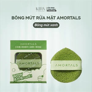 Bông mút rửa mặt Amortals giọt nước 2 mặt | Tạo bọt & làm sạch sâu - Gói 1 mút
